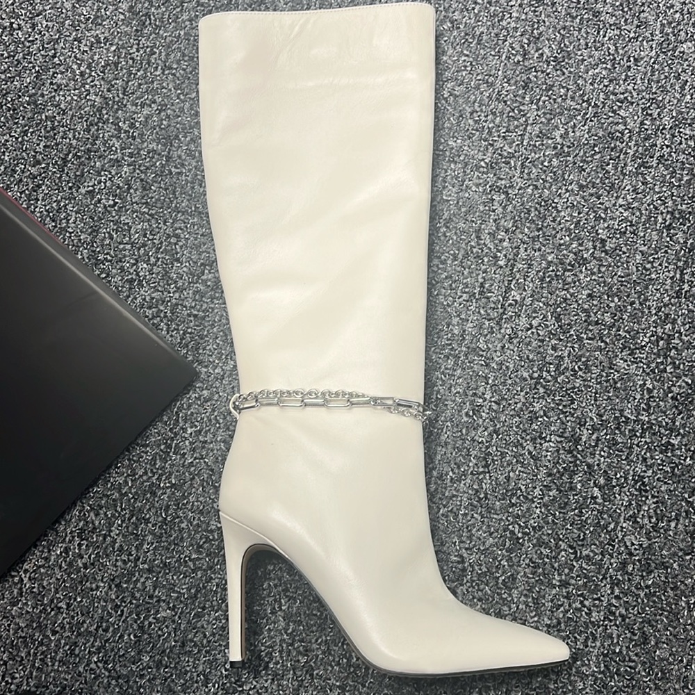 Cream tall boots